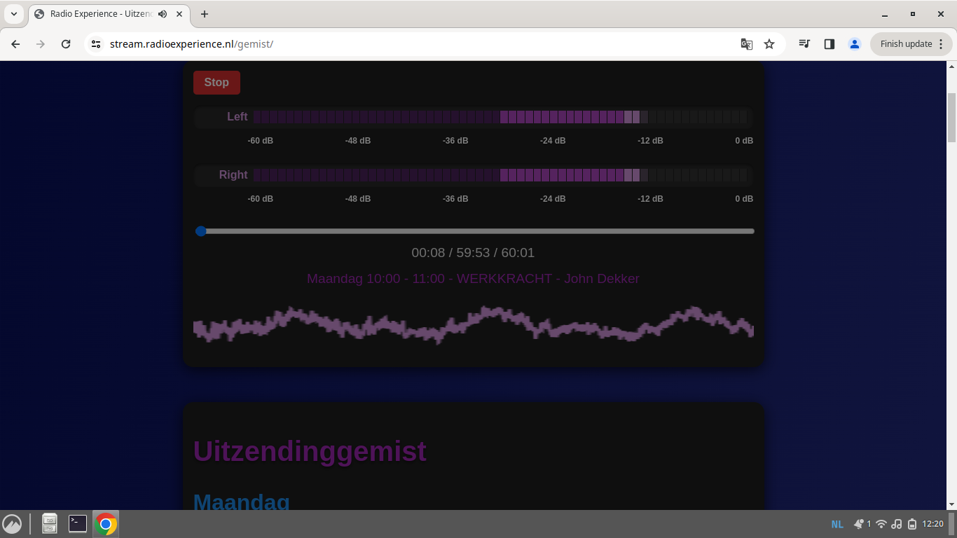 Voorbeeld van Desktop na booten :