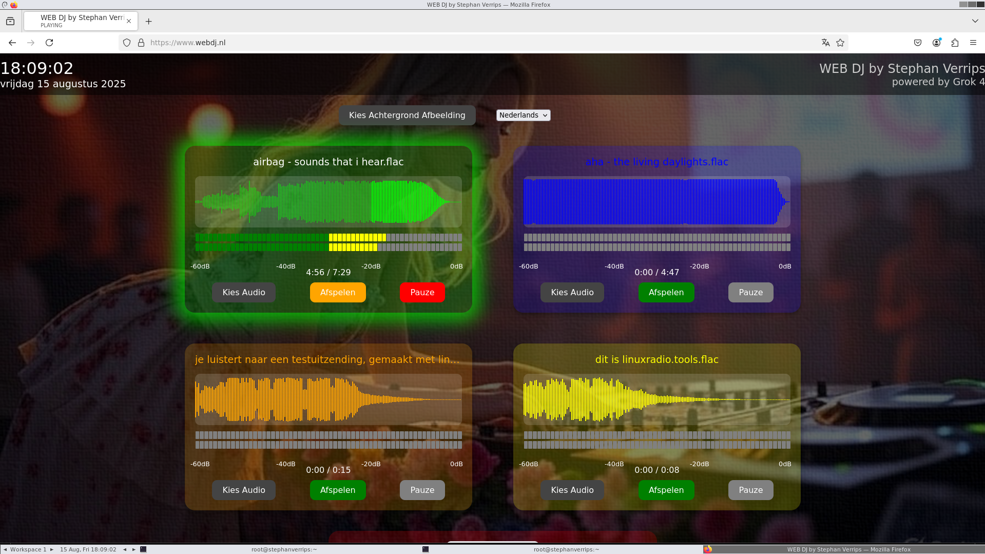 Voorbeeld van Desktop na booten :